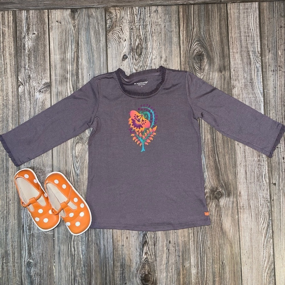 American Girl Ruffle Long Sleeve Top